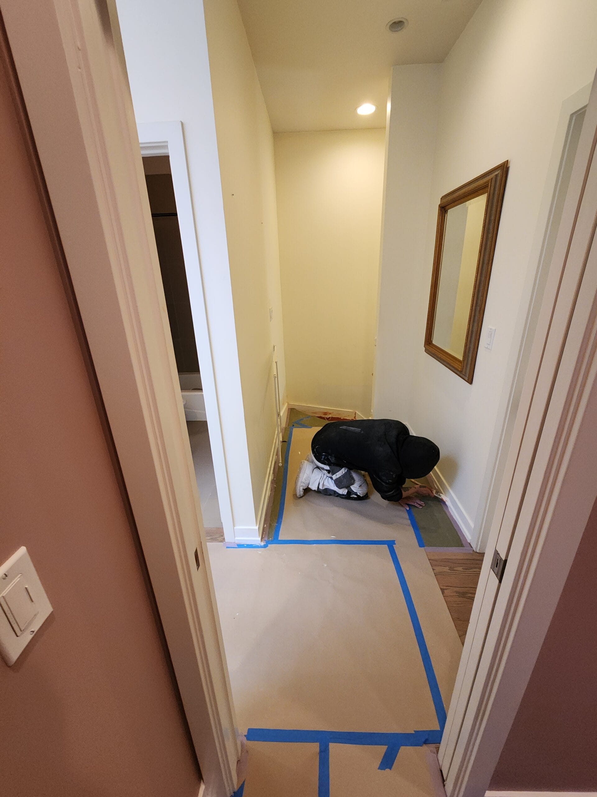 Professional interior house painting in Chicago – freshly painted modern living room bedroom by A Little Paint Chicago